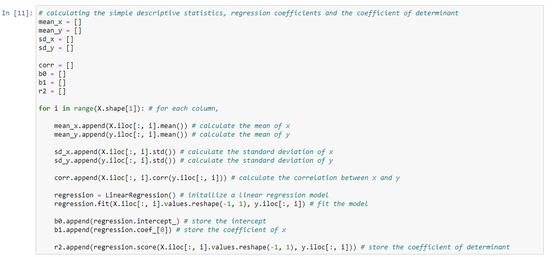 Python Notebok to compute statistics